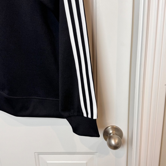 NWT Adidas Men's Funnelneck 3 Stripes Black Track Jacket Size Medium - Picture 6 of 7